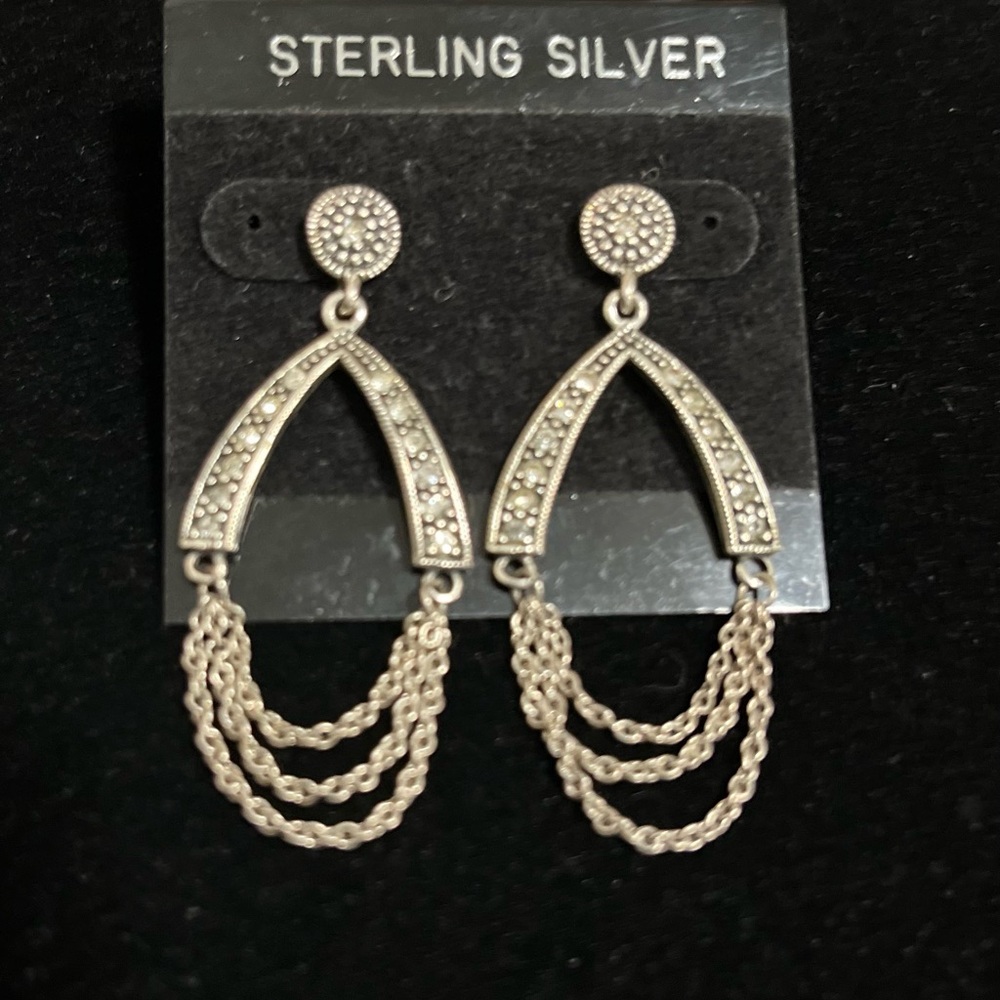 Sterling Silver Chandelier Earrings